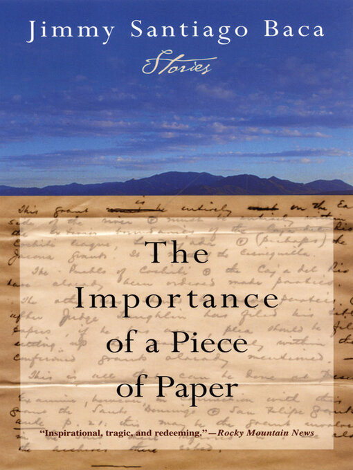 Title details for The Importance of a Piece of Paper by Jimmy Santiago Baca - Available